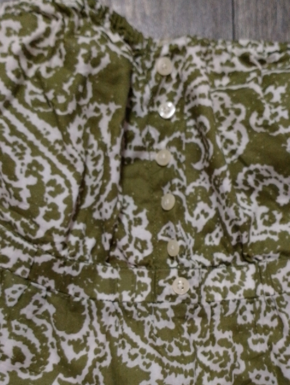 American Eagle Sage Green Paisley Mini Tube Top Dress Trippy Forest Hippie - Picture 3 of 11